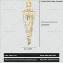 GobekUsa Crystal Chandelier: European Villa Hotel Luxury Hollow Building Middle Floor Lighting