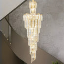 GobekUsa Crystal Chandelier: European Villa Hotel Luxury Hollow Building Middle Floor Lighting