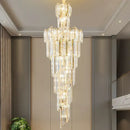 GobekUsa Crystal Chandelier: European Villa Hotel Luxury Hollow Building Middle Floor Lighting