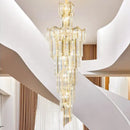 GobekUsa Crystal Chandelier: European Villa Hotel Luxury Hollow Building Middle Floor Lighting