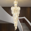 GobekUsa Crystal Chandelier: European Villa Hotel Luxury Hollow Building Middle Floor Lighting