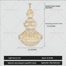 GobekUsa Crystal Chandelier: European Villa Lobby Staircase Long Chandelier