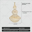 GobekUsa Crystal Chandelier: European Villa Lobby Staircase Long Chandelier