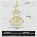 GobekUsa Crystal Chandelier: European Villa Lobby Staircase Long Chandelier