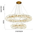 GobekUsa Crystal Chandelier Flower Luxury Round Rings Hang Lamp for Indoor Spaces