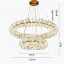 GobekUsa Crystal Chandelier Flower Luxury Round Rings Hang Lamp for Indoor Spaces