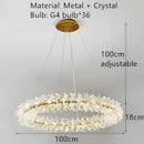 GobekUsa Crystal Chandelier Flower Luxury Round Rings Hang Lamp for Indoor Spaces