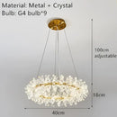 GobekUsa Crystal Chandelier Flower Luxury Round Rings Hang Lamp for Indoor Spaces