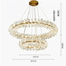 GobekUsa Crystal Chandelier Flower Luxury Round Rings Hang Lamp for Indoor Spaces