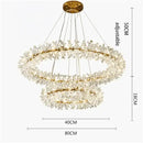 GobekUsa Crystal Chandelier Flower Luxury Round Rings Hang Lamp for Indoor Spaces