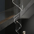 GobekUsa Crystal Chandelier for High Ceilings Living Room - Modern Luxury Spiral Stair Pendant Lamp