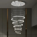 GobekUsa Crystal Chandelier for High Ceilings Living Room - Modern Luxury Spiral Stair Pendant Lamp