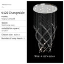 GobekUsa Crystal Chandelier for High Ceilings Living Room - Modern Luxury Spiral Stair Pendant Lamp
