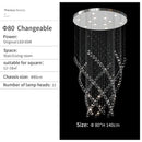 GobekUsa Crystal Chandelier for High Ceilings Living Room - Modern Luxury Spiral Stair Pendant Lamp