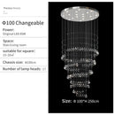 GobekUsa Crystal Chandelier for High Ceilings Living Room - Modern Luxury Spiral Stair Pendant Lamp