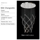 GobekUsa Crystal Chandelier for High Ceilings Living Room - Modern Luxury Spiral Stair Pendant Lamp