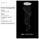 GobekUsa Crystal Chandelier for High Ceilings Living Room - Modern Luxury Spiral Stair Pendant Lamp