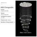 GobekUsa Crystal Chandelier for High Ceilings Living Room - Modern Luxury Spiral Stair Pendant Lamp