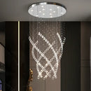 GobekUsa Crystal Chandelier for High Ceilings Living Room - Modern Luxury Spiral Stair Pendant Lamp