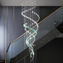 GobekUsa Crystal Chandelier for High Ceilings Living Room - Modern Luxury Spiral Stair Pendant Lamp