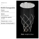 GobekUsa Crystal Chandelier for High Ceilings Living Room - Modern Luxury Spiral Stair Pendant Lamp