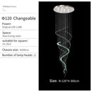 GobekUsa Crystal Chandelier for High Ceilings Living Room - Modern Luxury Spiral Stair Pendant Lamp