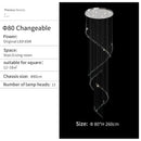 GobekUsa Crystal Chandelier for High Ceilings Living Room - Modern Luxury Spiral Stair Pendant Lamp