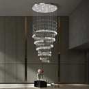 GobekUsa Crystal Chandelier for High Ceilings Living Room - Modern Luxury Spiral Stair Pendant Lamp