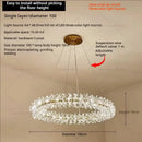 GobekUsa Crystal Chandelier for Living and Dining Room High-End Elegant Bedroom Lighting