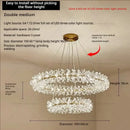 GobekUsa Crystal Chandelier for Living and Dining Room High-End Elegant Bedroom Lighting