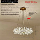 GobekUsa Crystal Chandelier for Living and Dining Room High-End Elegant Bedroom Lighting