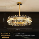 GobekUsa Crystal Chandelier for Living Room Bedroom Dining - Energy-saving Light Luxury Lamps