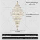 GobekUsa Crystal Chandelier for Living Room in European Duplex Villa with Post-Modern Hall Luxury