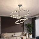 GobekUsa Crystal Chandelier for Luxury Living Spaces ★ Modern Duplex Ring Light Fixtures