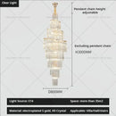 GobekUsa Crystal Chandelier for Penthouse Villa Living Room - Modern Light Luxury Design