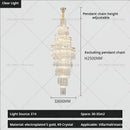 GobekUsa Crystal Chandelier for Penthouse Villa Living Room - Modern Light Luxury Design