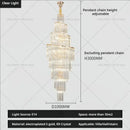 GobekUsa Crystal Chandelier for Penthouse Villa Living Room - Modern Light Luxury Design