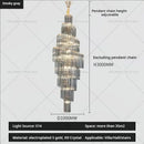 GobekUsa Crystal Chandelier for Penthouse Villa Living Room - Modern Light Luxury Design
