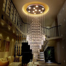 GobekUsa Crystal Chandelier for Staircase & Living Room - Modern LED Lighting Solution