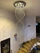 GobekUsa Crystal Chandelier for Staircase Luxury Hotel Bedroom Hanging Light