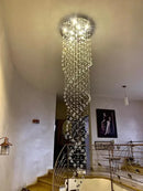 GobekUsa Crystal Chandelier for Staircase Luxury Hotel Bedroom Hanging Light