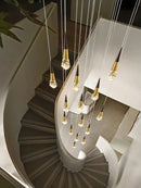 GobekUsa Crystal Chandelier for Stairwell and Living Room Dimming Lighting