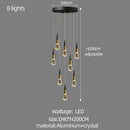 GobekUsa Crystal Chandelier for Stairwell and Living Room Dimming Lighting