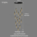 GobekUsa Crystal Chandelier for Stairwell and Living Room Dimming Lighting