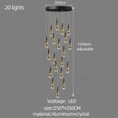 GobekUsa Crystal Chandelier for Stairwell and Living Room Dimming Lighting