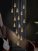 GobekUsa Crystal Chandelier for Stairwell and Living Room Dimming Lighting