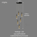 GobekUsa Crystal Chandelier for Stairwell and Living Room Dimming Lighting