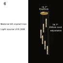 GobekUsa Crystal Chandelier for Two-storey Foyer & Circular Stairwell