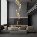 GobekUsa Crystal Chandelier for Two-storey Foyer & Circular Stairwell