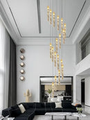 GobekUsa Crystal Chandelier for Two-storey Foyer & Circular Stairwell